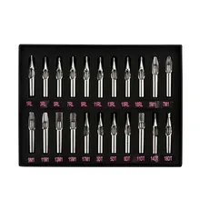 22 шт. колпачки для татуажа из нержавеющей стали наконечники для пулемета колба для игл комплект se20