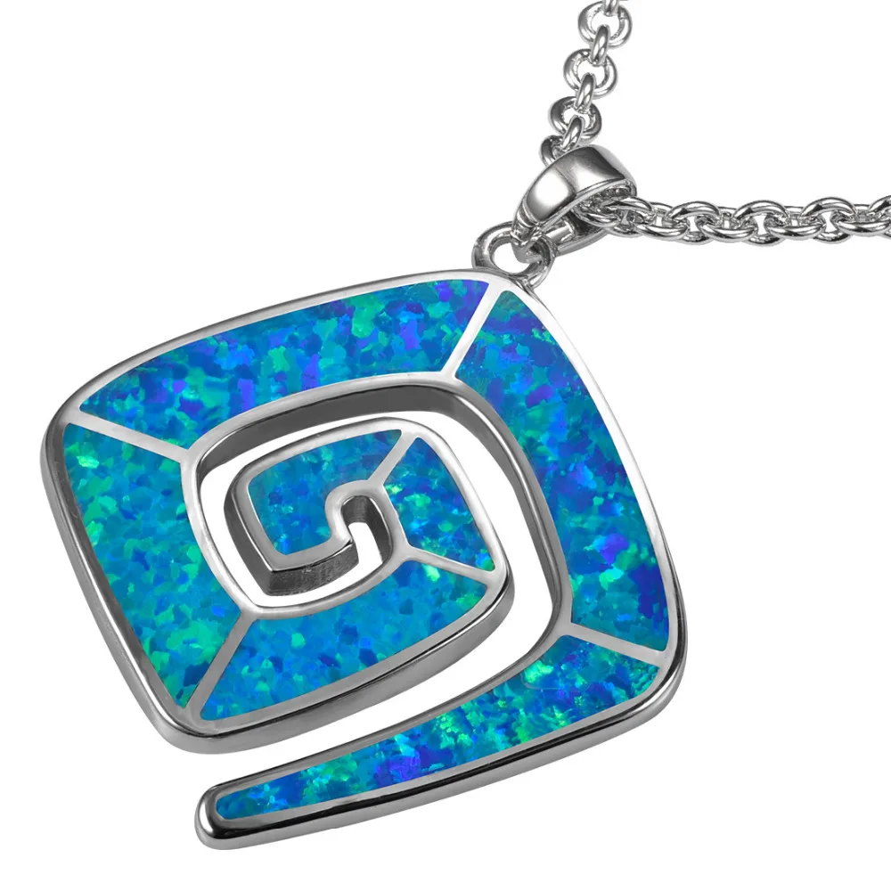 

Blue Fire Opal 925 Sterling Silver Pendant P259