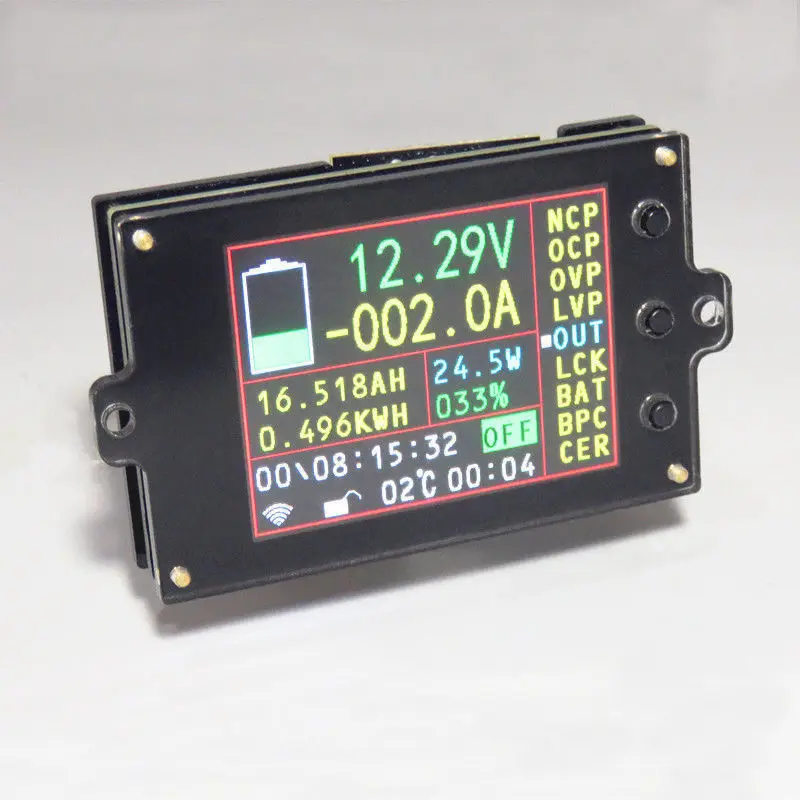 

DC Battery 120V 200A Wireless Voltage Current Watt Power capacity temperature Digital volt Ammeter Charge discharge