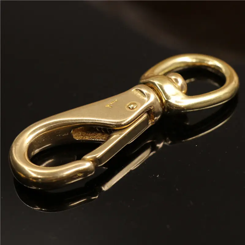 Solid Brass Swivel Eye Snap Hook Multi-use Boat Hook Fob Clip Horse Gear Marine Pet Rope Clips 6/8"