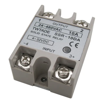 

TWTADE/ High-quality Single Phase Solid State Relay SSR-10DA Module 3-32V DC To 24-480V AC SSR-10 DA SSR 10A