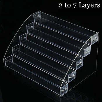 

3 To 7 Tier Cosmetics Nail Polish Rack Display Holder Plastic Box Acrylic Stand Case Lipstick Organizer Storage Nail Art Display