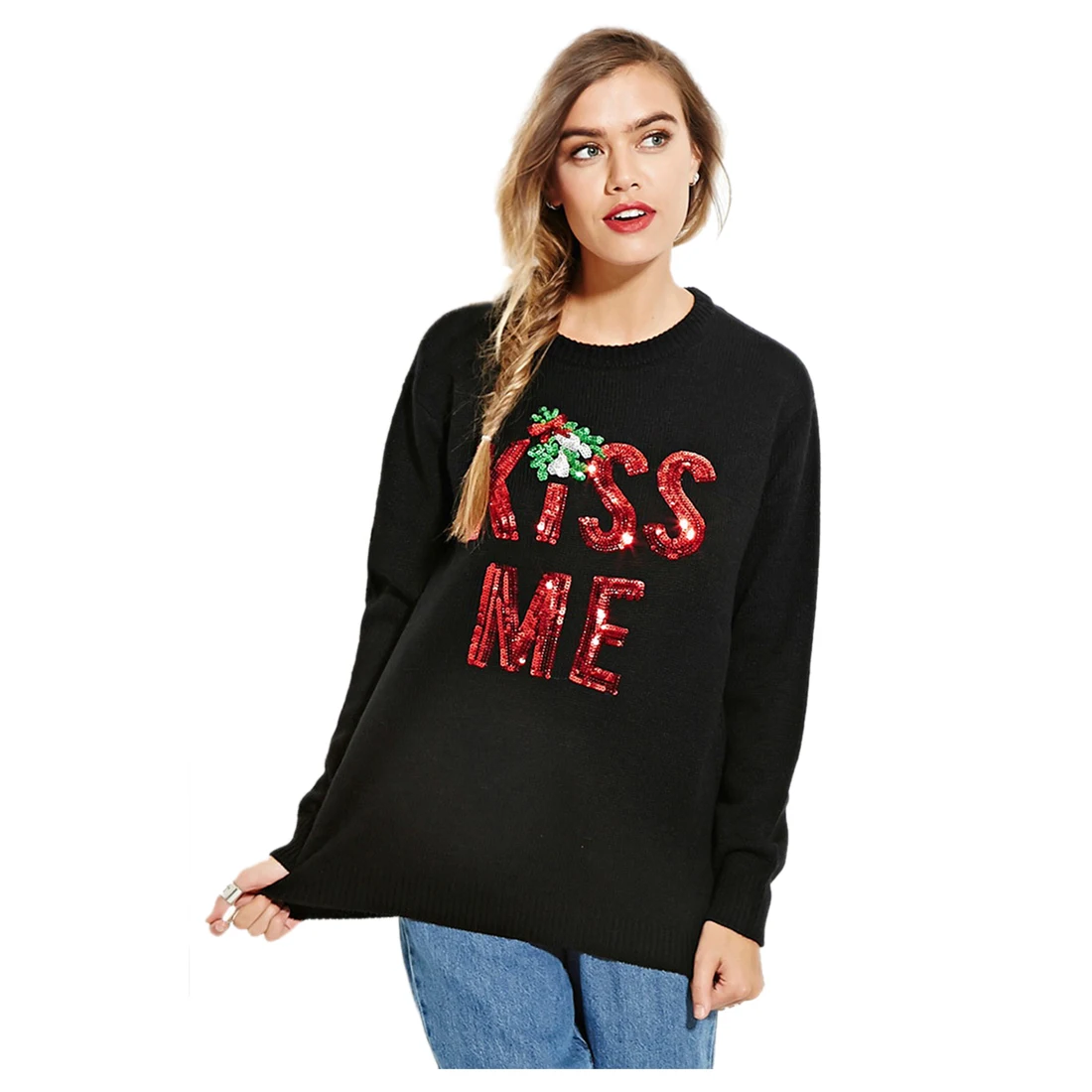 Women New Fashion Autumn Winter Christmas theme Sweaters