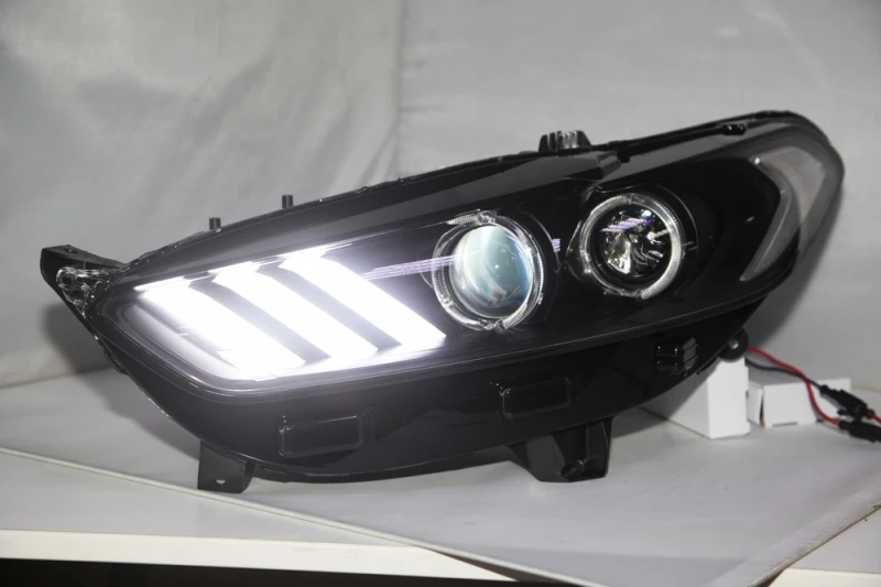 Для FORD FUSION MONDEO титановый светодиодный головной фонарь год с динамическим поворотом дневные ходовые огни