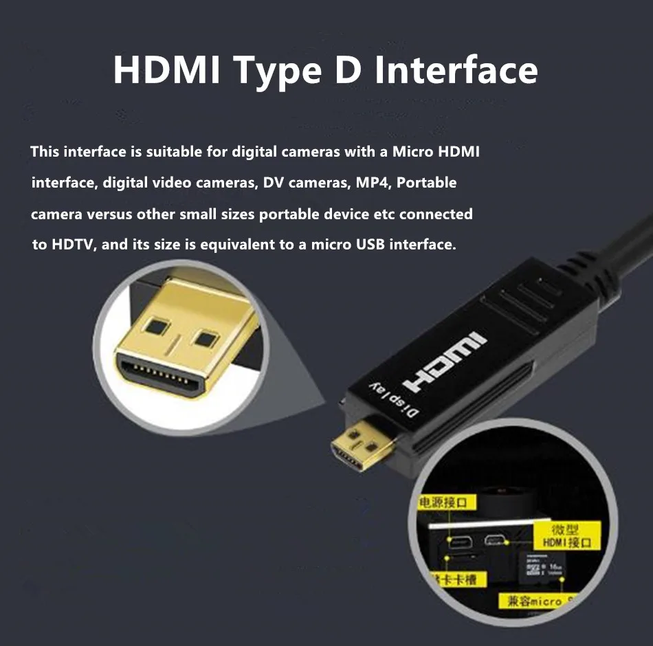 Микро HDMI оптический кабель 4K 60Hz HDMI кабель 2,0 папа-папа HD кабель 18 Гбит/с для HD tv Box HDR компьютерный проектор черный