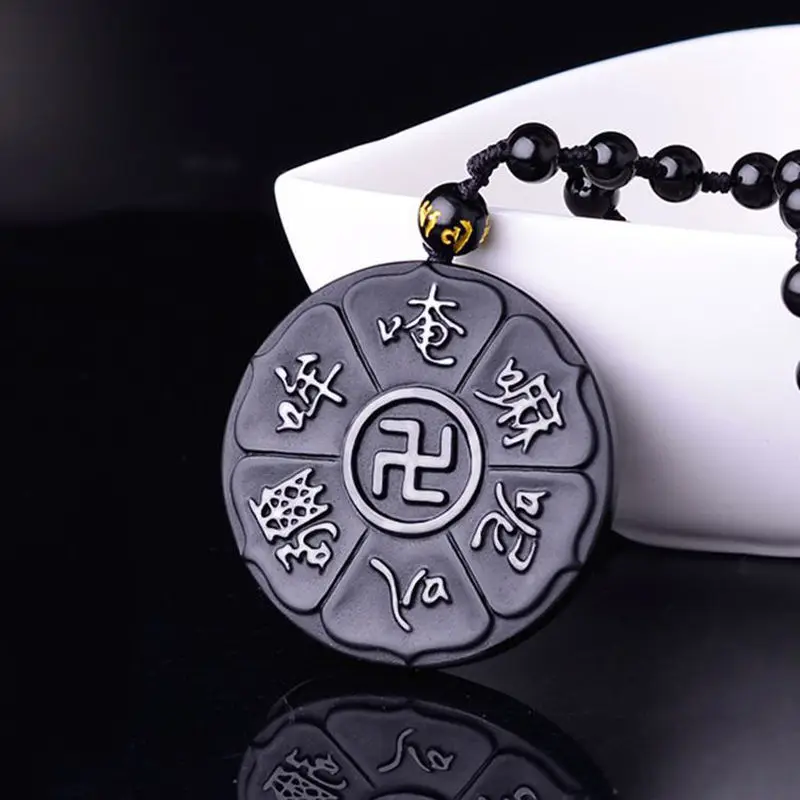 

Yin And Yang Fish Dragon And Phoenix Obsidian Pendant Men And Women Pendant Necklace Amulet Jewelry