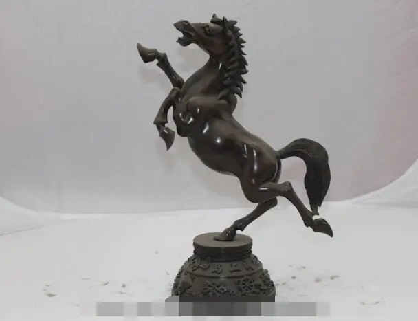 

S03075 Chinese Regius Pure Bronze Buddhism Auspicious Eight treasures Horse Statue B0403