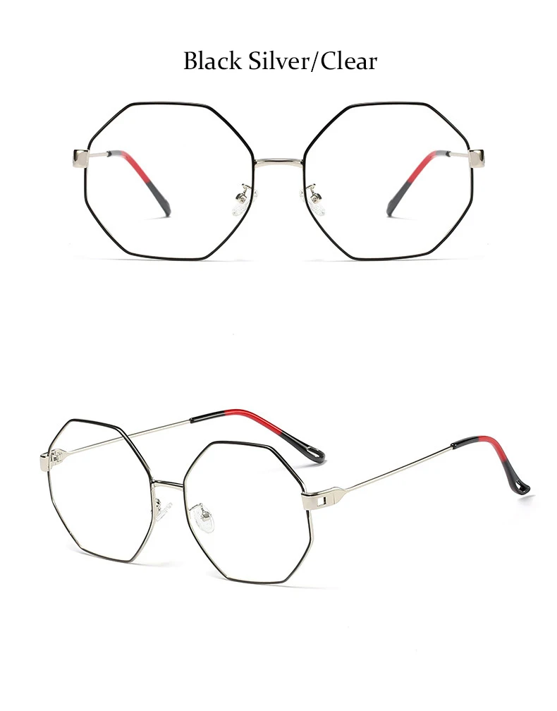 vintage glasses frame women black high quality Polygon eyeglasses Brand Metal Frame optical ladies spectacles frames