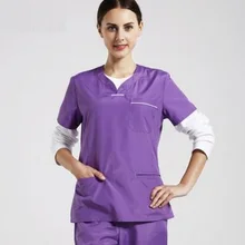 Классическая больницы клиника доктора медсестра Хирургическая Костюмы полиэстер хлопок с коротким рукавом изоляции женщина мужчина Скребки, j15