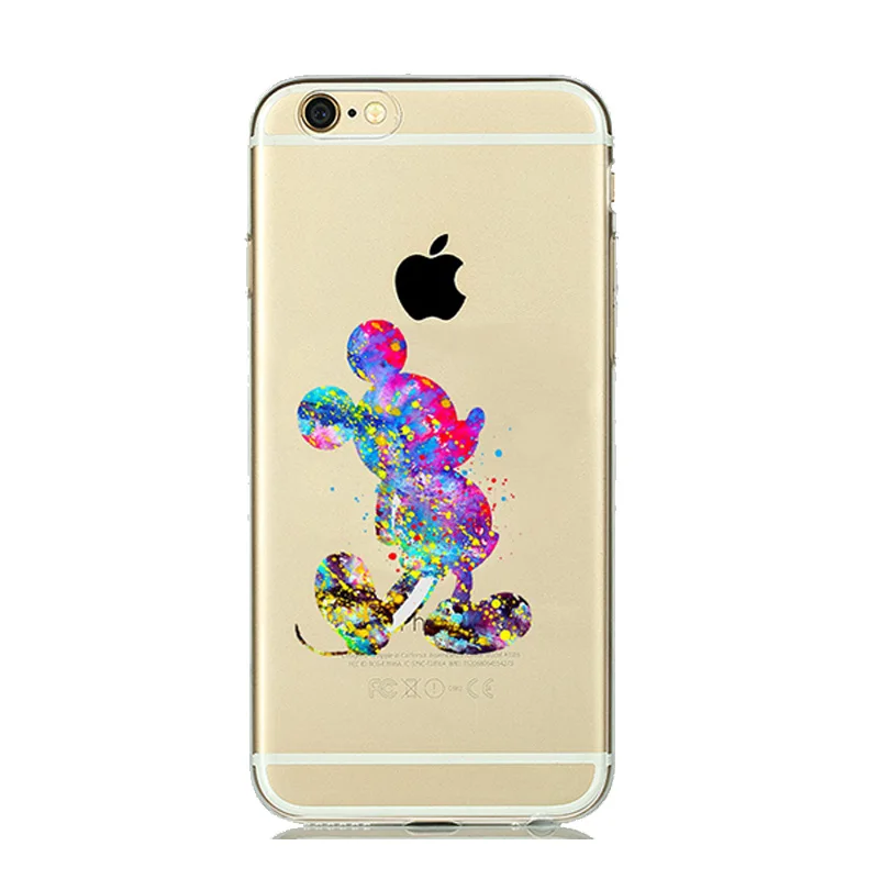 Милый Забавный Динь-Динь мягкий прозрачный чехол для coque iPhone 7 8 Plus 6 6s Plus 5S SE силиконовый акварельный чехол сказочные аксессуары - Цвет: Mickey