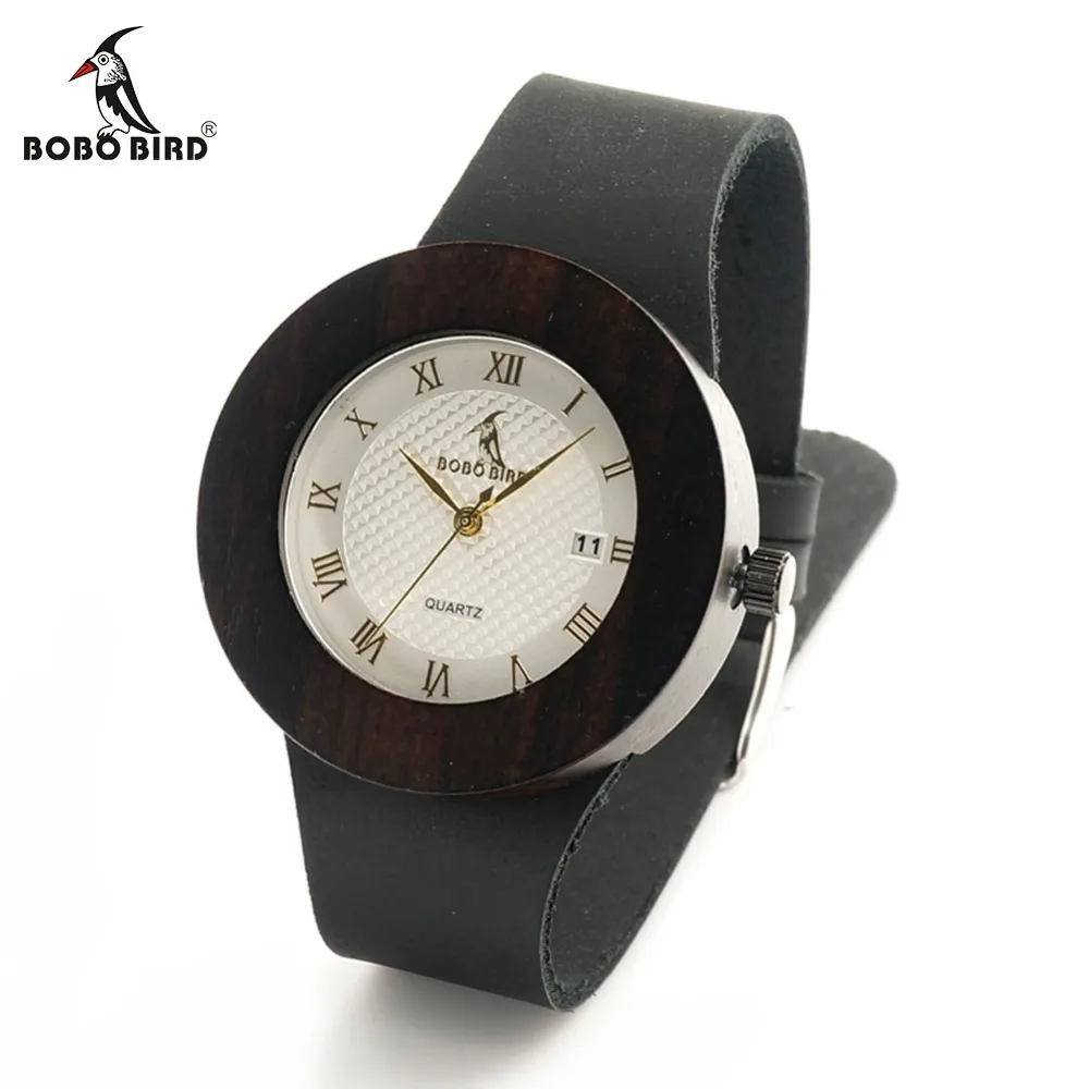 Prix pour Bobo bird c02 noir en bois montre véritable bracelet en cuir en métal échelle quartz analogique calendrier qualité miyota mouvement avec boîte-cadeau Prix pour Bobo bird c02 noir en bois montre véritable bracelet en cuir en métal échelle quartz analogique calendrier qualité miyota mouvement avec boîte-cadeau