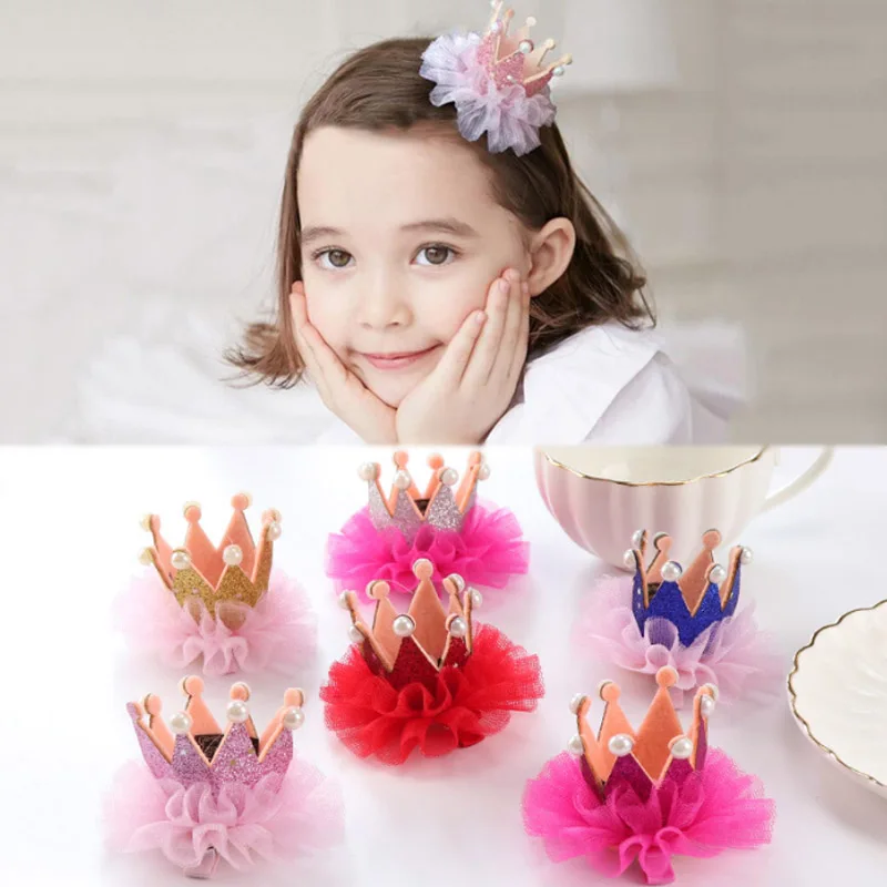 

Sale 1PC 2018 Fashion Crown Children Headwear Princess Hair Clips kids Hairbands Hair Accessories girls hairgrip