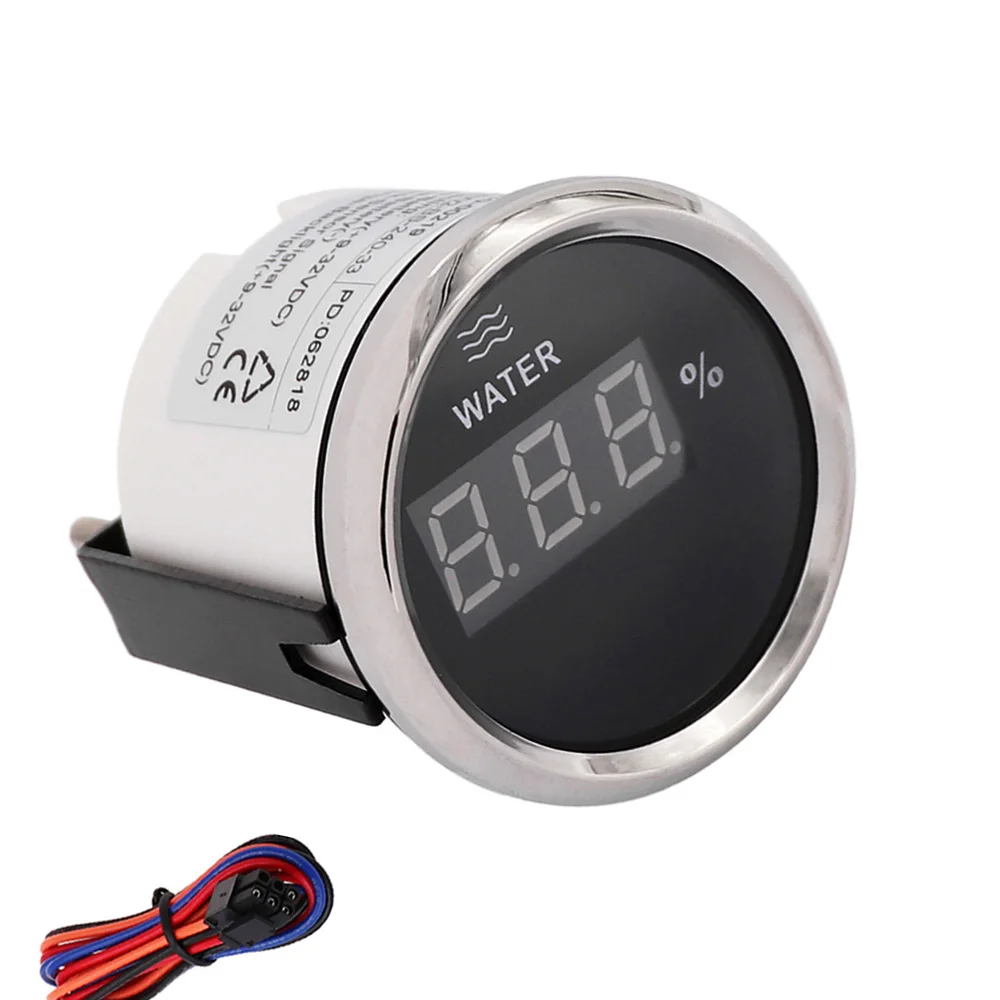 

52mm Digital Water Level Gauge Meter 190 ohm Waterproof Level Gauge fit Motocycle Boat Yacht With Backlight 9~32V