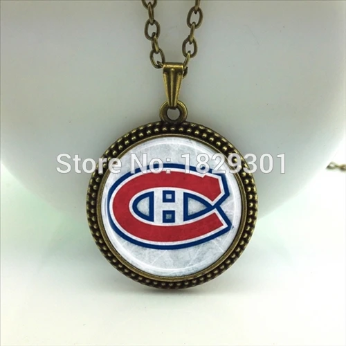 Монреаль Канадиенс ожерелье эмблема хоккейного мотива стеклянный купол для ювелирных украшений кулон ожерелье HZ1