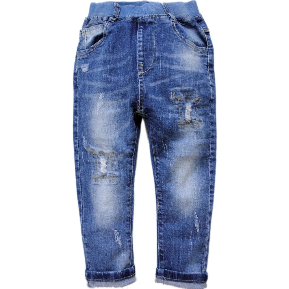 5963 jeans boys casual pants kids boy jeans trousers hole blue kids