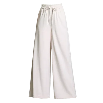 

2020 spring and summer cotton trousers, thin high waist, loose straight pants, linen, trousers, flax and casual trousers.