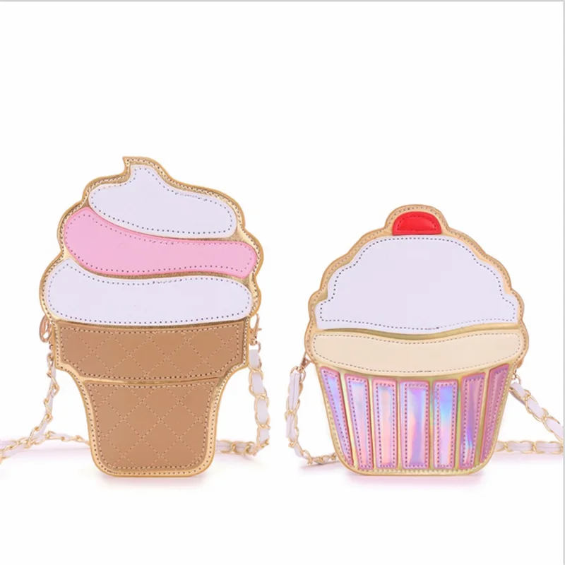 

Lovely Girl's Ice Cream Cake Shoulder Bag Chain Messenger Bag Small Crossbody Bags For Women Student Purse Handbags