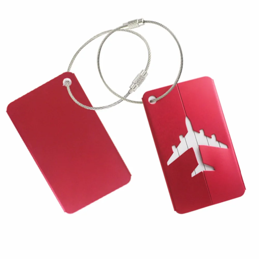 Golf Luggage & Bag Tag, Anodized Aluminun with Stainless Steel Wire