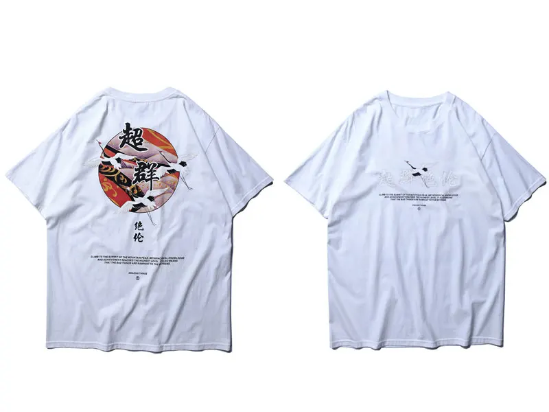 Japanese Crane Printed Tshirts 1