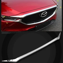 MONTFORD Fit For Mazda CX-5 CX5 2017 2018 ABS Chrome Exterior Front Engine Machine Grille Upper Hood Cover Trim Car Styling 1Pcs