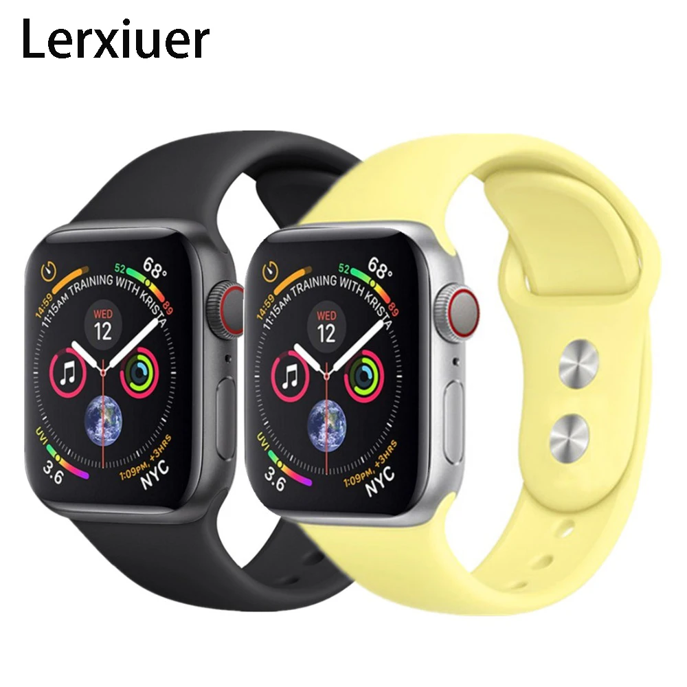 

Strap For Apple Watch band 4 3 iwatch band 42mm 38mm 44mm 40mm pulseira correa Bracelet Sport Silicone watch Accessories