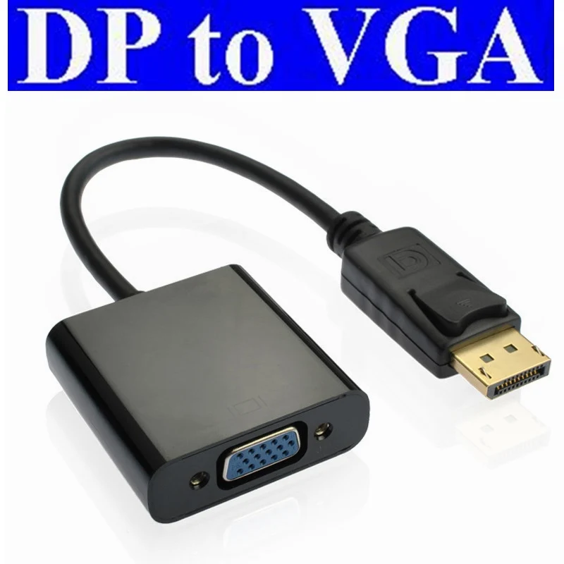100 피스 DP-VGA 어댑터 디스플레이포트-VGA 변환기 DP 케이블 어댑터 남성-여성 1080P, HDTV 모니터 맥북 프로젝터