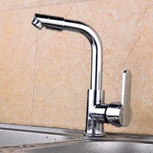 1 stück Küche 360 Drehbare Becken Wasserhahn Taps Moderne Badezimmer Bar waschbecken Wasserhahn Einzigen Handgriff Zwei Loch Mischbatterie Chrom poliert