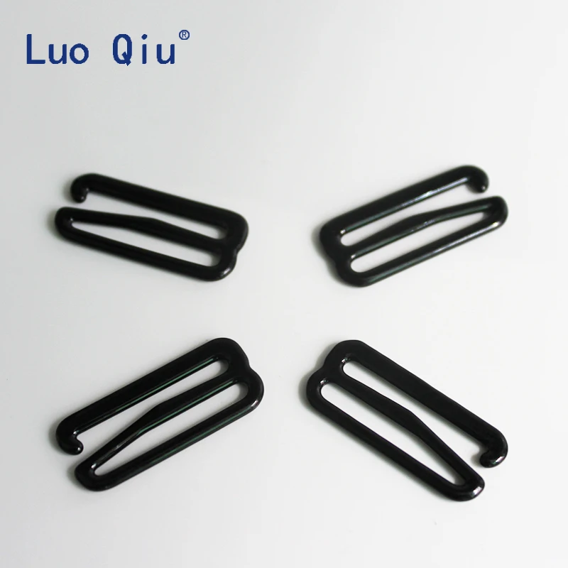 Coated black type 9 metal bar Buckles clips for Lingerie Adjustment