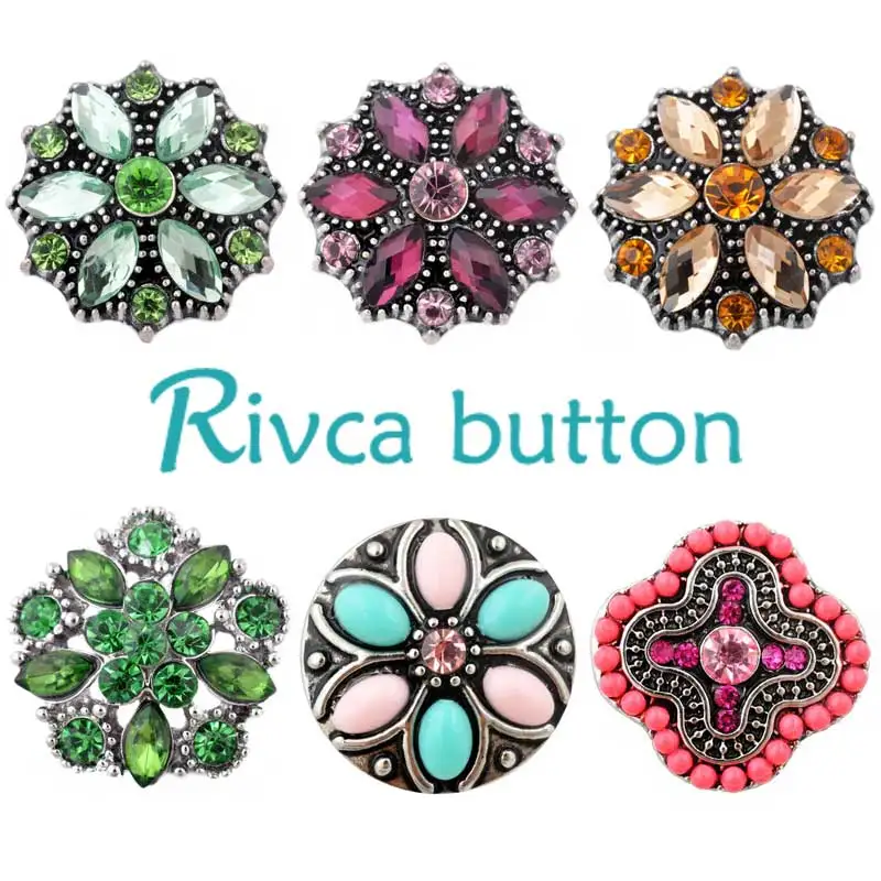 

D03054 18mm Rivca Snap Bracelet Metal Snap Charms Jewelry MIX Rhinestone Styles Bracelet For Women Fashion DIY GIFTS