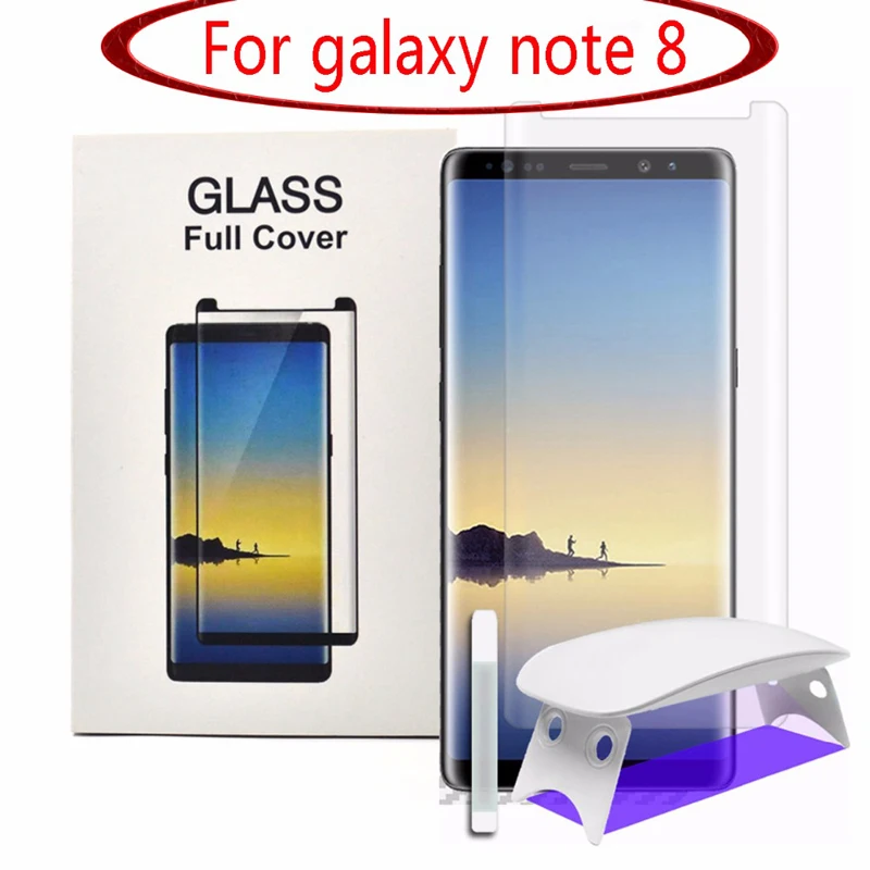 

Screen Protector For Samsung note 8 3D Curved Tempered Glass Full Coverage Film with UVLight Liquid for Galaxy note8