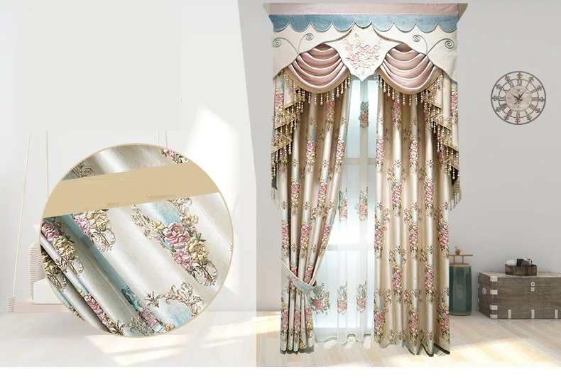 High Precision Curtains for Bedroom Villa Window Curtain for Living Room Embroidered Gauze Curtains 3D Floral Girl Curtains