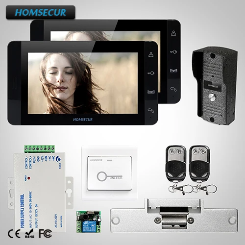 

HOMSECUR 7" Video Door Phone Intercom System+Outdoor Monitoring for House/Flat(TC031+TM703-B)