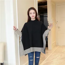 2018 Turtleneck Women Sweater Pullovers Striped Oversize Thick Knit Pullover Cloak Loose Batwing Sleeve Sweater Jumpers 2018 Turtleneck Women Sweater Pullovers Striped Oversize Thick Knit Pullover Cloak Loose Batwing Sleeve Sweater Jumpers