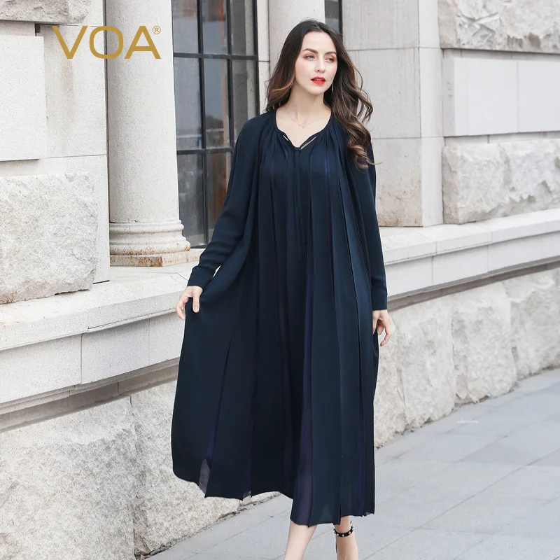 VOA размера плюс Abaya Дубай хиджаб для мусульманок платье кафтан роскошная шелковая