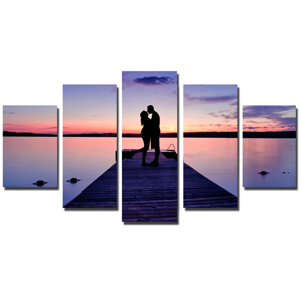 unframed canvas painting couple