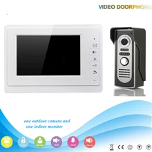 GZGMET BLANCO 7 “TFT monitor de Video Teléfono de La Puerta Del Intercomunicador Del Timbre Sistema vs Cámara de visión nocturna