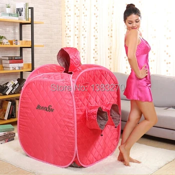 

2019 Free shipping Portable Sauna / spa steam room red SAUNA BOX mini sauna steam Fumigation pot