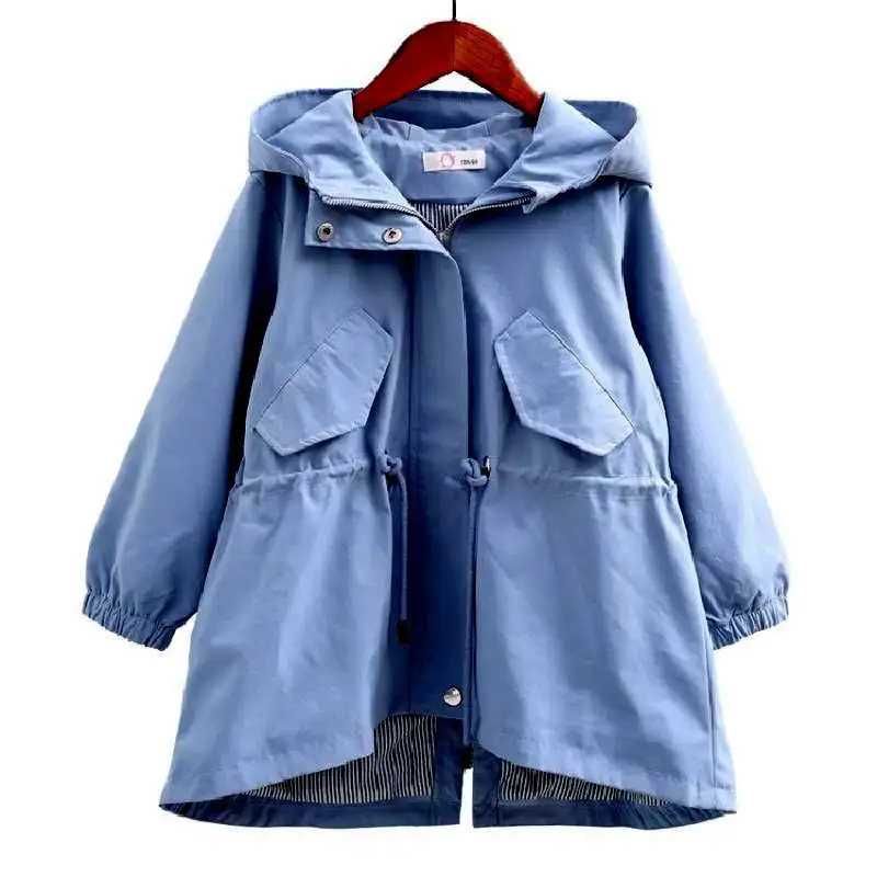 

2018 New Fashion Children Girls Trench European And American Style Letter Printing Outerwear & Coats Windbreaker Jackets Costume