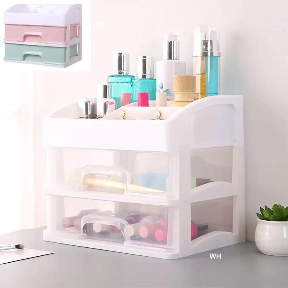 Home Desktop Table Vanity Large Storage Box Organization Clear