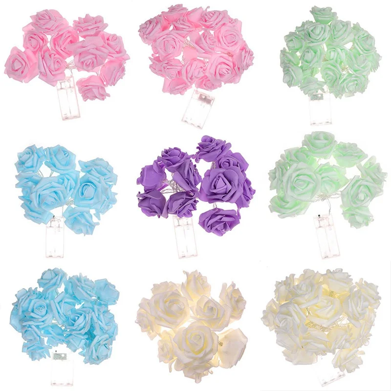 Flor do Feriado do Natal Luzes da Corda para Decoração de Casamento dos Namorados Conduziu a Lâmpada Sale Bateria Operado Led Rose 10 - 20 Hot 3 m 1 Da Corda Para Decoração de Casamento Dos