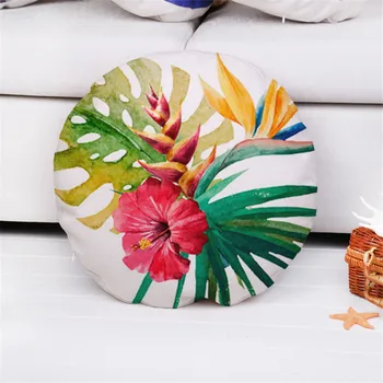 

Decorative throw pillow case Round leaf animals cushion cover for sofa home car cojines 45cm capa almofadas