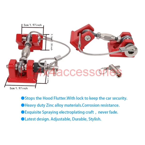 RED Hood Lock Catch Latch03