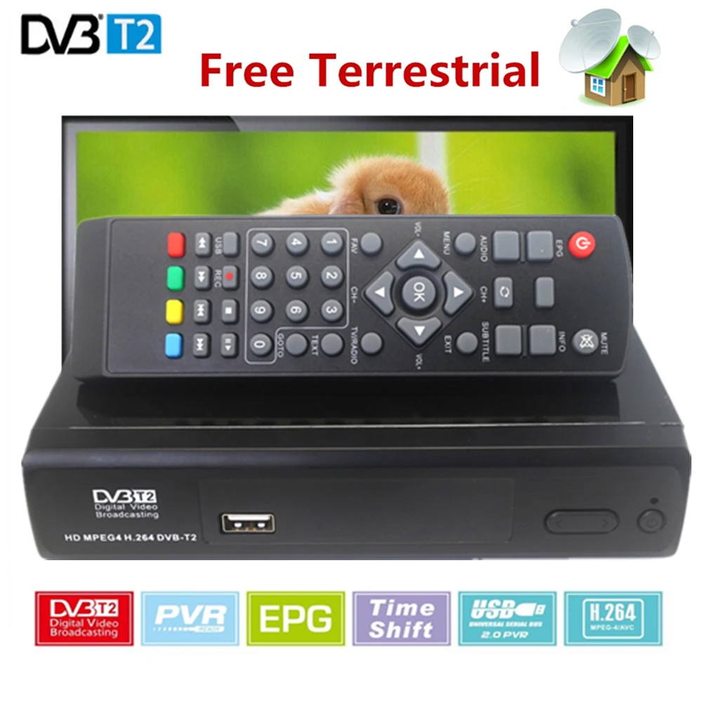 VMADE DVB T2 in Terrestrial TV receiver HD BOX DVB T2 TV Tuner MPEG2/4 support PVR,WIFI,3D