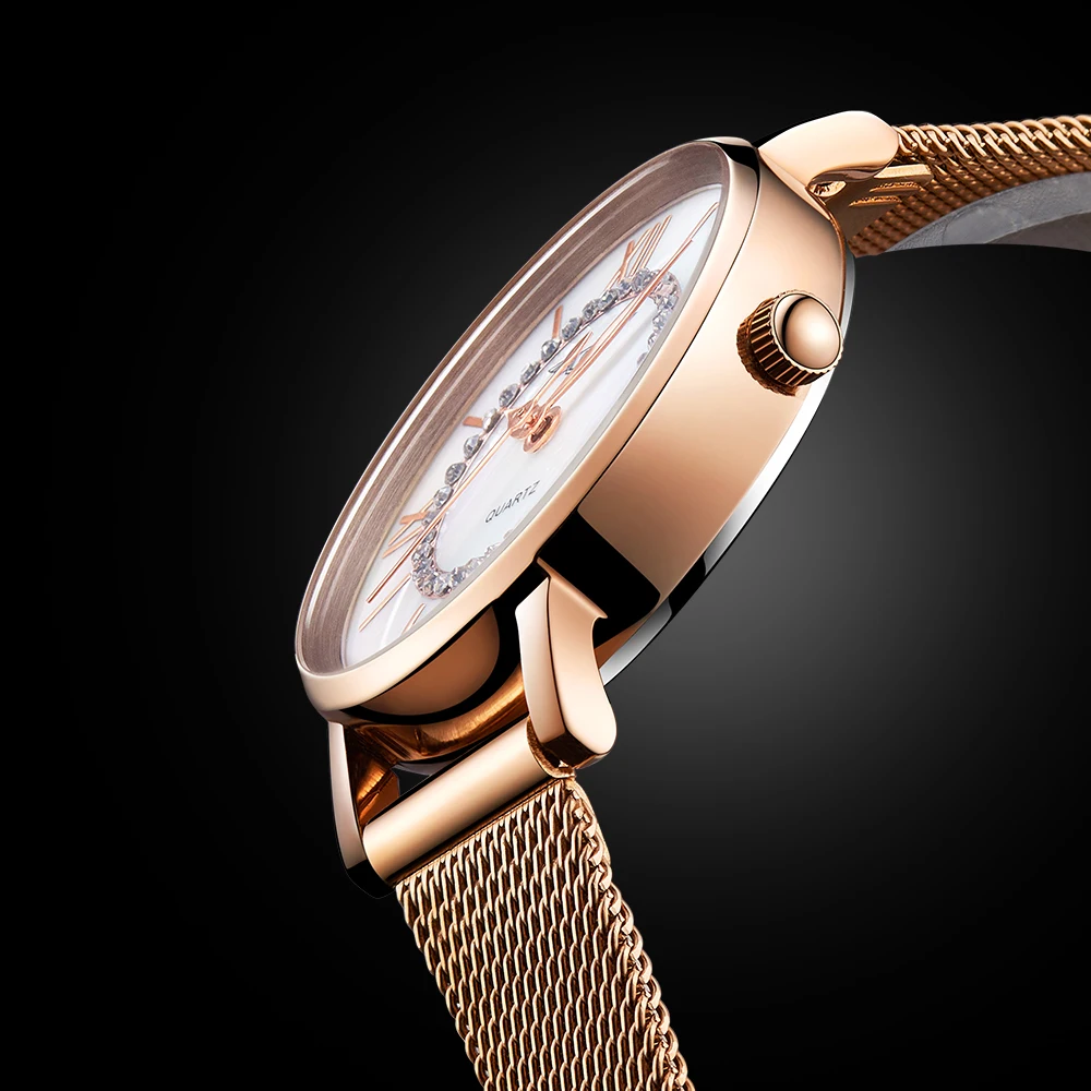 Бренд GUANQIN платье часы для женщин модные роскошные часы Лидирующий бренд дамы кварцевые наручные сталь с датой Часы Relogio Feminino