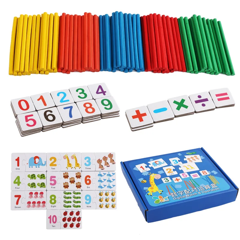 

Baby Number Counting Math Toys Baby Early Montessori Educational Toys Mathematical Develop Math Wooden Toy for Children Gifts