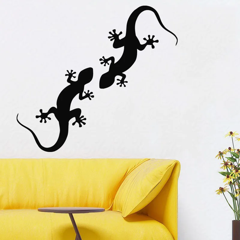 Double Lizards Wall Decals Reptile Art Animals Mural Removable Vinyl
