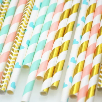 25pcs Paper Drinking Straws paper napkins Party Paper Straws happy birthday party decoraiton birthday party decorations