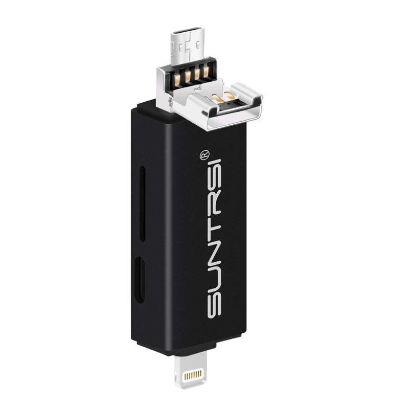 Suntrsi Lightning Micro USB кард-ридер 6 в 1 Многофункциональный Micro TF кард-ридер зарядка SD кард-ридер для iphone/смартфона