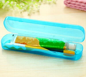 Прозрачный ящик для хранения зубных щеток пластиковый Электрический органайзер для зубной щетки Чехол Держатель дорожная коробка для зубной пасты аксессуары для ванной комнаты - Цвет: Blue