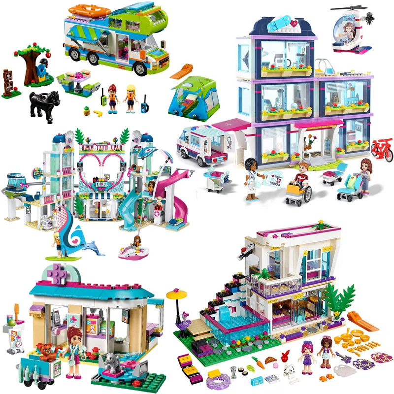 

Girl Building Blocks Compatible LegoINGly Friends Heartlake Hospital Livi's House Assemble Bricks Toys for Girls Best Gift